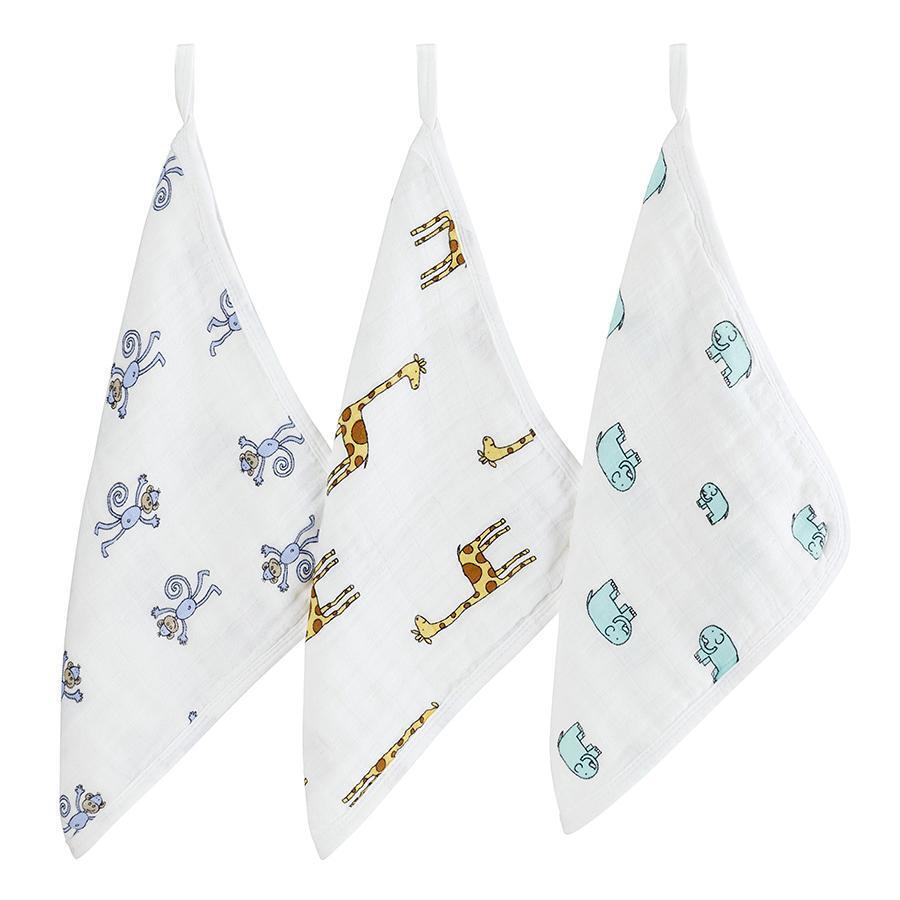 Aden + Anais Large Scrub Cotton Muslin Set of Three Washcloths