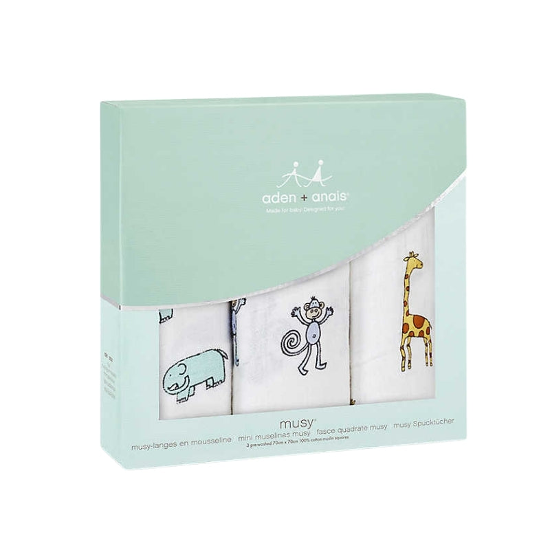 Aden + Anais Large Scrub Cotton Muslin Set of Three Washcloths