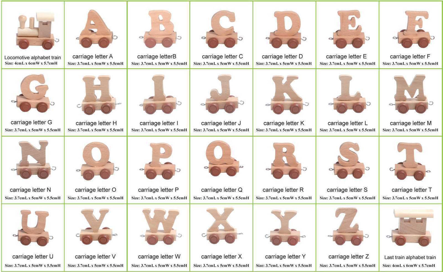 Wooden Alphabet Name Train