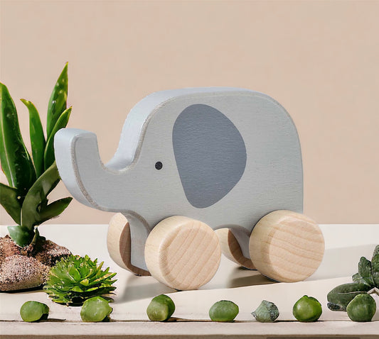 Wooden Push Toy - Elephant