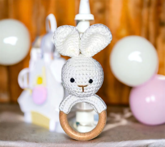 Amigurumi Crochet Rattles - White Bunny