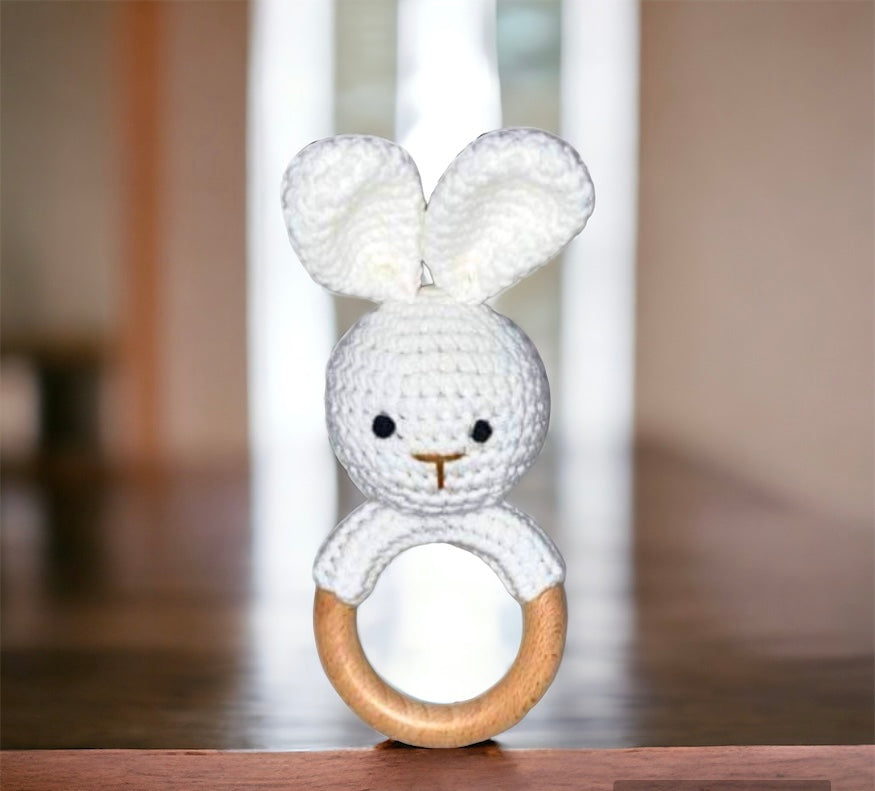 Amigurumi Crochet Rattles - White Bunny