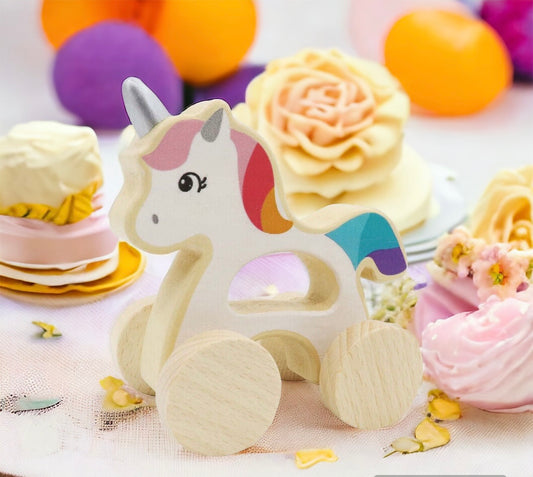 Wooden Push Toy - Unicorn